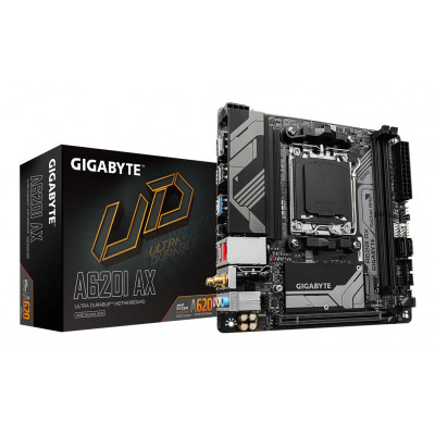 GIGABYTE A620I AX Scheda madre - Supporta CPU AMD Ryzen 8000, VRM digitale a 5+2+1 fasi, fino a 6400MHz DDR5 (OC), 1xPCIe 4.0
