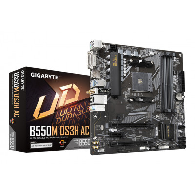 GIGABYTE B550M DS3H AC Scheda madre - CPU AMD Ryzen 5000, VRM a 5+3 fasi, fino a 4733 MHz DDR4, 1xPCIe 4.0 + 1xPCIe 3.0 M.2,