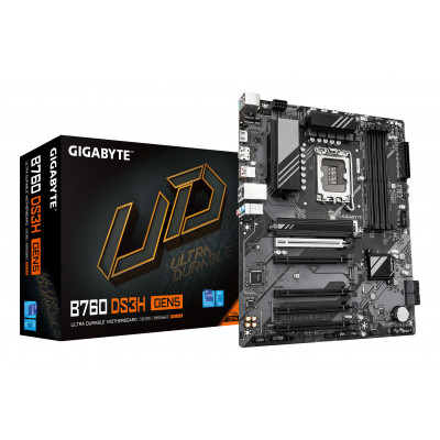 GIGABYTE B760 DS3H GEN5 Scheda Madre – Supporta processori Intel Core di 14a generazione, VRM digitale a 8+2+1 fasi, fino a
