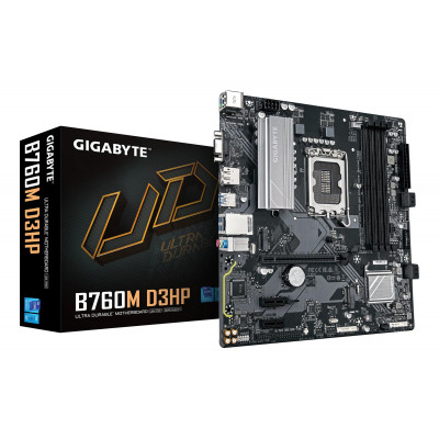 GIGABYTE B760M D3HP Scheda Madre - CPU Intel Core di 14ª Generazione, VRM 4+1+1 fasi, fino a 5600 MHz DDR5, 2xPCIe 4.0 M.2, LAN