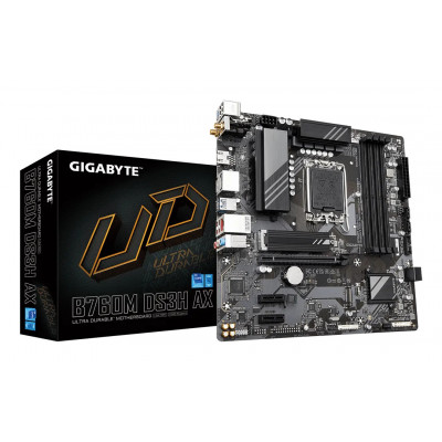 GIGABYTE B760M DS3H AX Scheda Madre - Supporta processori Intel Core 14ª generazione, VRM digitale a 6+2+1 fasi, fino a 7600MHz