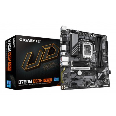 GIGABYTE B760M DS3H GEN5 Scheda Madre – Supporta CPU Intel Core 14ª generazione, VRM digitale a 6+2+1 fasi, fino a 5600 MHz