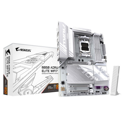 GIGABYTE B850 AORUS ELITE WIFI7 ICE Scheda Madre - CPU AMD Ryzen Serie 9000, VRM digitale 14+2+2 fasi, fino a 8200MHz DDR5