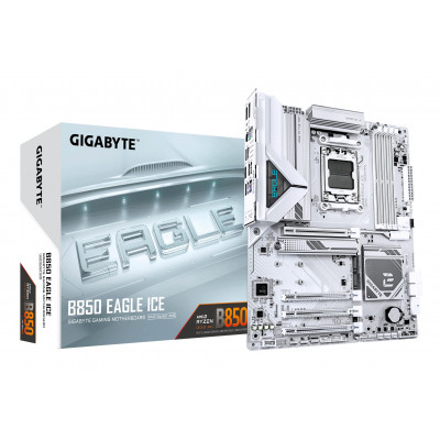GIGABYTE B850 EAGLE ICE Scheda Madre – CPU AMD Ryzen serie 9000, VRM digitale a 8+2+2 fasi, fino a 8200 MHz DDR5 (O.C), 1 x M.2