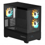GIGABYTE C201 PANORAMIC Case per PC – Mid Tower, m-ATX, supporto per radiatore da 360 mm, 3 ventole preinstallate, USB 3.0,