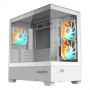 GIGABYTE C201 PANORAMIC ICE Case per PC – Mid Tower, m-ATX, supporto radiatore da 360 mm, 3 ventole preinstallate, USB 3.0,