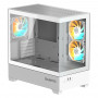 GIGABYTE C201 PANORAMIC ICE Case per PC – Mid Tower, m-ATX, supporto radiatore da 360 mm, 3 ventole preinstallate, USB 3.0,