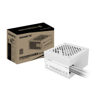 GIGABYTE P550SS ICE Alimentatore - PCIe 5.0, 80 PLUS Silver, Ventola da 120 mm, Compatibile con ATX 3.0, Spina EU