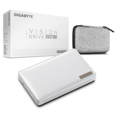 GIGABYTE Vision Drive 1TB USB tipo-C 3.2 Gen 2 (3.1 Gen 2) Nero, Bianco
