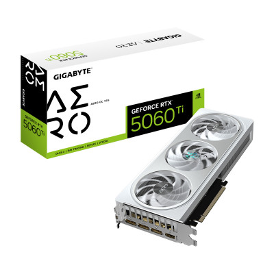 GIGABYTE GeForce RTX 5060 Ti AERO OC 16G Scheda Grafica – 16 GB GDDR7, 128 bit, PCI-E 5.0, 2647MHz Frequenza Core, 3 x