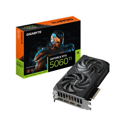 GIGABYTE GeForce RTX 5060 Ti WINDFORCE OC 8G Scheda Grafica – 8 GB GDDR7, 128 bit, PCI-E 5.0, 2587 MHz Frequenza del core, 3 x