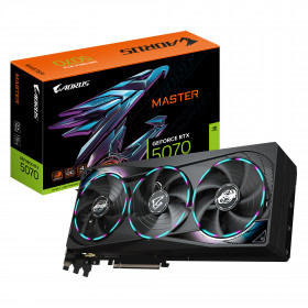 GIGABYTE AORUS GeForce RTX 5070 MASTER 12G Scheda Grafica - 12GB GDDR7, 192 bit, PCI-E 5.0, 2715 MHz Core Clock, 3 x DP 2.1a, 1