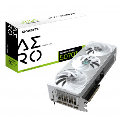 GIGABYTE GeForce RTX 5070 Ti AERO OC 16G Scheda Grafica - 16GB GDDR7, 256 bit, PCI-E 5.0, 2588 MHz Core Clock, 3 x DP 2.1a, 1 x
