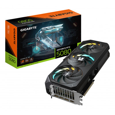 GIGABYTE GeForce RTX 5080 GAMING OC 16G Scheda Grafica - 16GB GDDR7, 256 bit, PCI-E 5.0, 2730MHz Core Clock, 3 x DisplayPort, 1