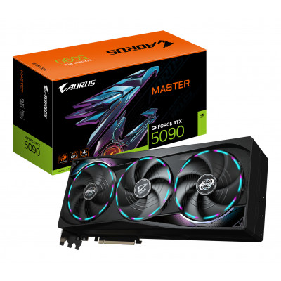 GIGABYTE AORUS GeForce RTX 5090 MASTER 32G Scheda Grafica - 32 GB GDDR7, 512 bit, PCI-E 5.0, 2655MHz Frequenza Base, 3 x DP