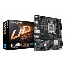 GIGABYTE H610M D3W Scheda Madre - Supporta CPU Intel Core di 14ª generazione, VRM a 5+1+1 fasi, fino a 5600MHz DDR5, 1xPCIe 3.0