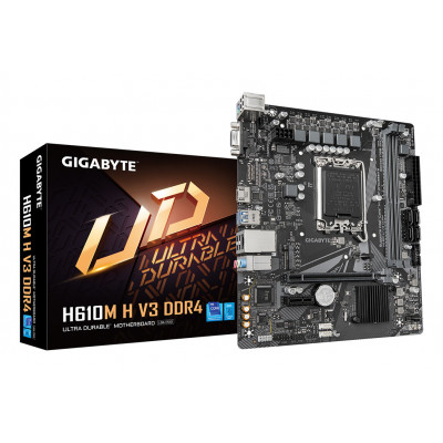 GIGABYTE H610M H V3 DDR4 Scheda madre - Supporta processori Intel Core 14th CPUs, 4+1+1 Hybrid Phases Digital VRM, up to