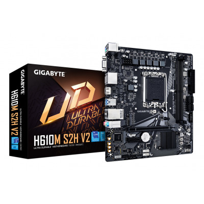 GIGABYTE H610M S2H V2 Scheda Madre - Supporta CPU Intel Core di 14a generazione, 4+1+1 Fasi Ibride VRM Digitale, fino a 5600MHz