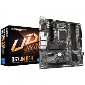 GIGABYTE Q670M D3H Scheda madre - Supporta processori Intel Core 14th CPUs, 6+1+1 Phases Hybrid Digital VRM, up to 5600MHz DDR5