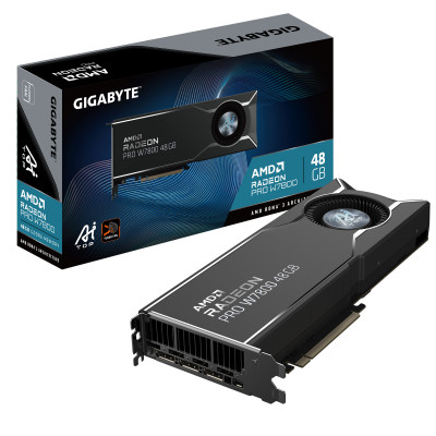 GIGABYTE Radeon PRO W7800 AI TOP 48G Tarjeta Gráfica - 48GB GDDR6, 384 bits, PCI-E 4.0, 3 x DP 2.1, W7800 AI TOP 48G