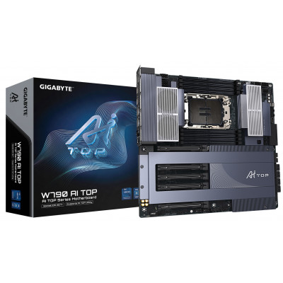 GIGABYTE W790 AI TOP Scheda madre - CPU Intel Xeon, VRM a 16+2+2 fasi, fino a 5600 MHz DDR5 (OC), 4xPCIe 5.0 + 2xPCIe 4.0 M.2,