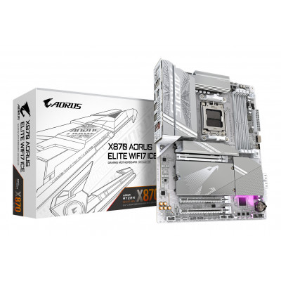 GIGABYTE X870 AORUS ELITE WIFI7 ICE Scheda Madre - Supporta CPU AMD Ryzen 9000, 16+2+2 fasi VRM digitale, fino a 8200MHz DDR5
