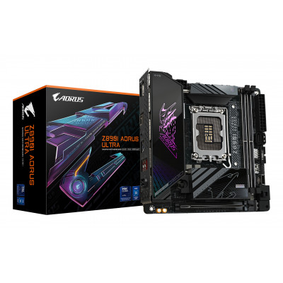 GIGABYTE Z890I AORUS ULTRA Scheda Madre - Supporta CPU Intel Core Ultra (Serie 2), VRM a 8+1+2 fasi, fino a 8800MHz DDR5 (OC),