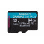 Kingston Technology Scheda microSDXC Canvas Go Plus Gen4 200MB s A2 U3 V30 da 64 GB + adattatore