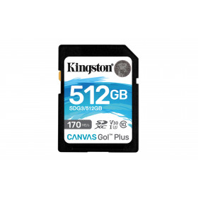 Kingston Technology Canvas Go! Plus Scheda SDXC Canvas Go Plus 170R C10 UHS-I U3 V30 da 512GB