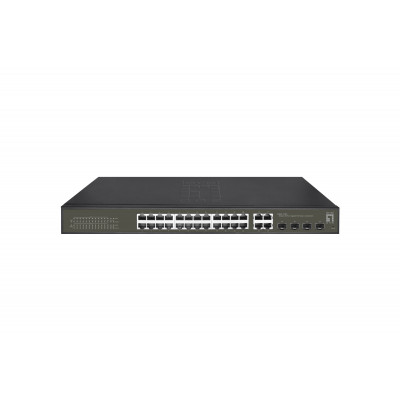 LevelOne GES-2128P switch di rete Gestito L2 Gigabit Ethernet (10 100 1000) Supporto Power over Ethernet (PoE) Nero