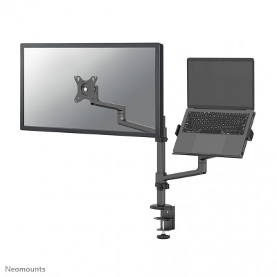Neomounts DS20-425BL2 Braccio per monitor con supporto per laptop 17-27" - salvaspazio