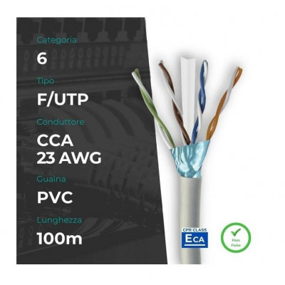 Matassa Cavo Di Rete 100 Mt F/Utp Cat.6 (Cm-C6Fcc23P100Gf)