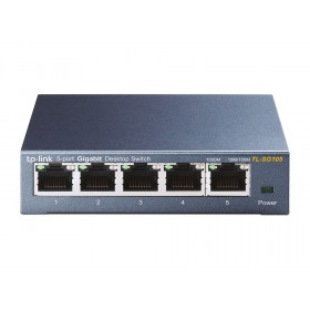 Switch Rete 5 Porte Tl-Sg105 TP-Link TL-SG105 Non gestito Gigabit Ethernet (10 100 1000) Nero