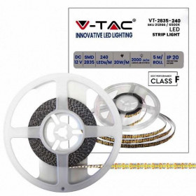Striscia Led Vt-2835 2000Lm/M 12V Strip 5Mt 20W/Mt 6400K Ip20 (212166) Striscia Led Vt-2835 2000Lm/M 12V Strip 5Mt 20W/Mt 6400K Ip20 (212166)